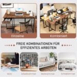 Kompiuterio stalas su stalčiumi ir reguliuojamomis kojomis (Ruda)