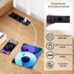 Rašomasis stalas su integruota įkrovimo stotele ir atvira knygų lentynėle (Natūrali)