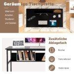 Kompiuterio stalas su atviru skyriumi (Juoda)