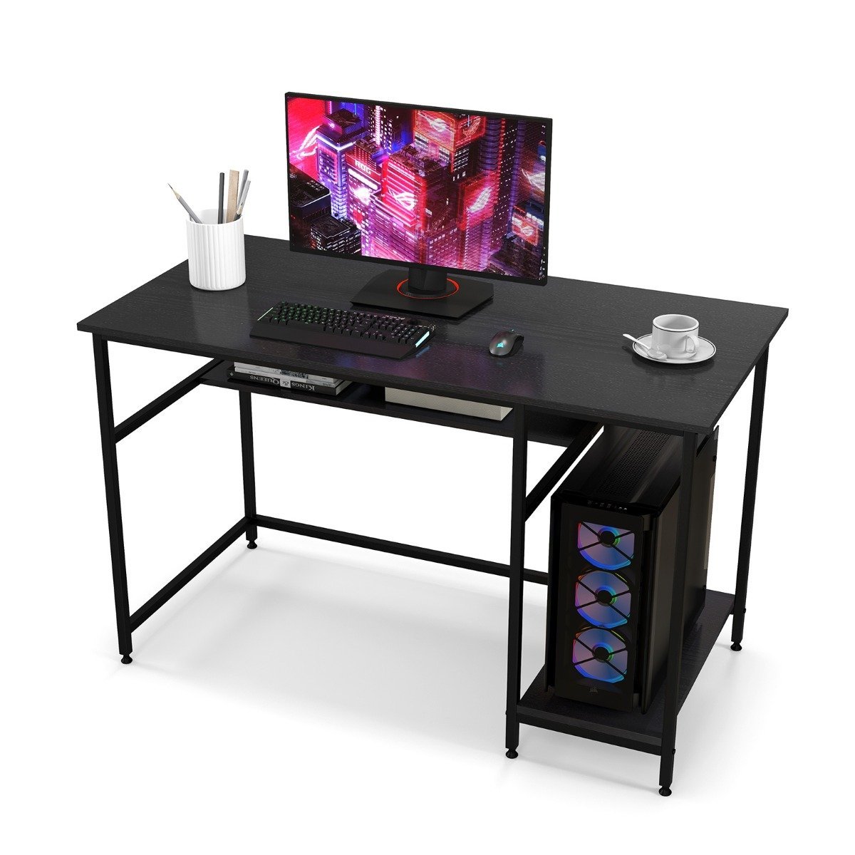 computertisch-schreibtisch-cb10272dk-1_15_ Kompiuterio stalas su atviru skyriumi (Juoda)