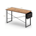 Darbo stalas su šonine talpykla medžio drožlių plokštės ir metalo konstrukcijos (Rustikaliai ruda)