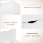 Kompaktiškas rašomasis stalas su integruota įkrovimo stotele ir lentynomis (Balta)