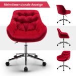 Ergonomiška biuro kėdė su reguliuojamu aukščiu ir pasukimu (Raudona)