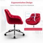 Ergonomiška biuro kėdė su reguliuojamu aukščiu ir pasukimu (Raudona)
