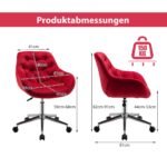 Ergonomiška biuro kėdė su reguliuojamu aukščiu ir pasukimu (Raudona)