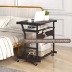 Mobilus kompiuterio stalas su ištraukiama klaviatūros lentyna (Ruda)