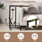 C formos staliukas su integruota įkrovimo stotele ir ištraukiama plokšte (Pilka)