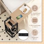 C formos staliukas su integruota įkrovimo stotele ir ištraukiama plokšte (Pilka)