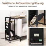 C formos staliukas su integruota įkrovimo stotele ir ištraukiama plokšte (Pilka)