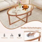 Ovalus kavos staliukas su akacijos medžio kojomis (Ruda)