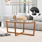 Ovalus kavos staliukas su akacijos medžio kojomis (Ruda)