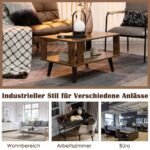 Dvipusis kavos staliukas su laikymo erdve (Rustiška ruda)