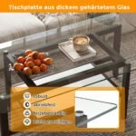 Stalinis kavos staliukas su dviem lentynomis (Ruda)