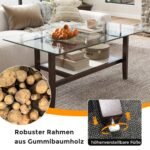 Stalinis kavos staliukas su dviem lentynomis (Ruda)