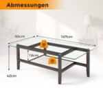 Stalinis kavos staliukas su dviem lentynomis (Ruda)