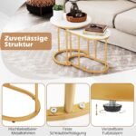 Dvi pufos su stalviršiu imituojančiu marmurą ir metalinėmis kojelėmis (Balta)