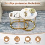 Dvi pufos su stalviršiu imituojančiu marmurą ir metalinėmis kojelėmis (Balta)