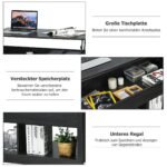 Daugiafunkcis kavos staliukas su pakeliamu stalviršiu (Juoda)