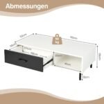 TV spintelė su stalčiumi ir atvira lentyna (Juoda ir balta)