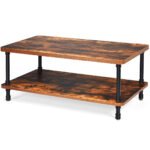 Stalinis kavos staliukas su dideliu stalviršiu (Ruda)