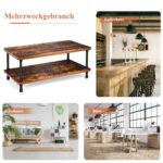 Stalinis kavos staliukas su dideliu stalviršiu (Ruda)