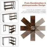 Daugiafunkcis L formos staliukas su 360° sukimosi funkcija (Natūrali ruda)