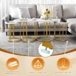 Stalviršių rinkinys su 3 stalais: ovalus ir du apvalūs (Balta)