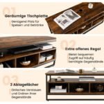 Pusiau surinktas kavos staliukas su daiktadėže ir atviromis lentynomis (Ruda medžio imitacija)