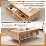 Natūralaus rotango svetainės staliukas su dviem stalčiais (Natūrali)