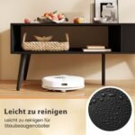 Svetainės staliukas su stalčiumi ir atvira lentyna (Juoda)