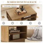 Stalinis kavos staliukas su atviromis lentynomis (Natūrali)