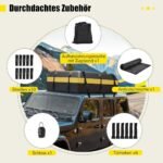 Automobilio stogo bagažinė su vandeniui atsparia danga ir dideliu tūriu (Juoda)