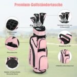 Profesionalus 10 dalių golfo komplektas moterims (Rožinė)