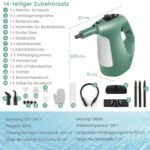 Nešiojamas garų siurblys 1500W 125℃ 400ml (Žalia)