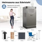 Nešiojama namų pirties palapinė su 3 litrų garų generatoriumi (Pilka)