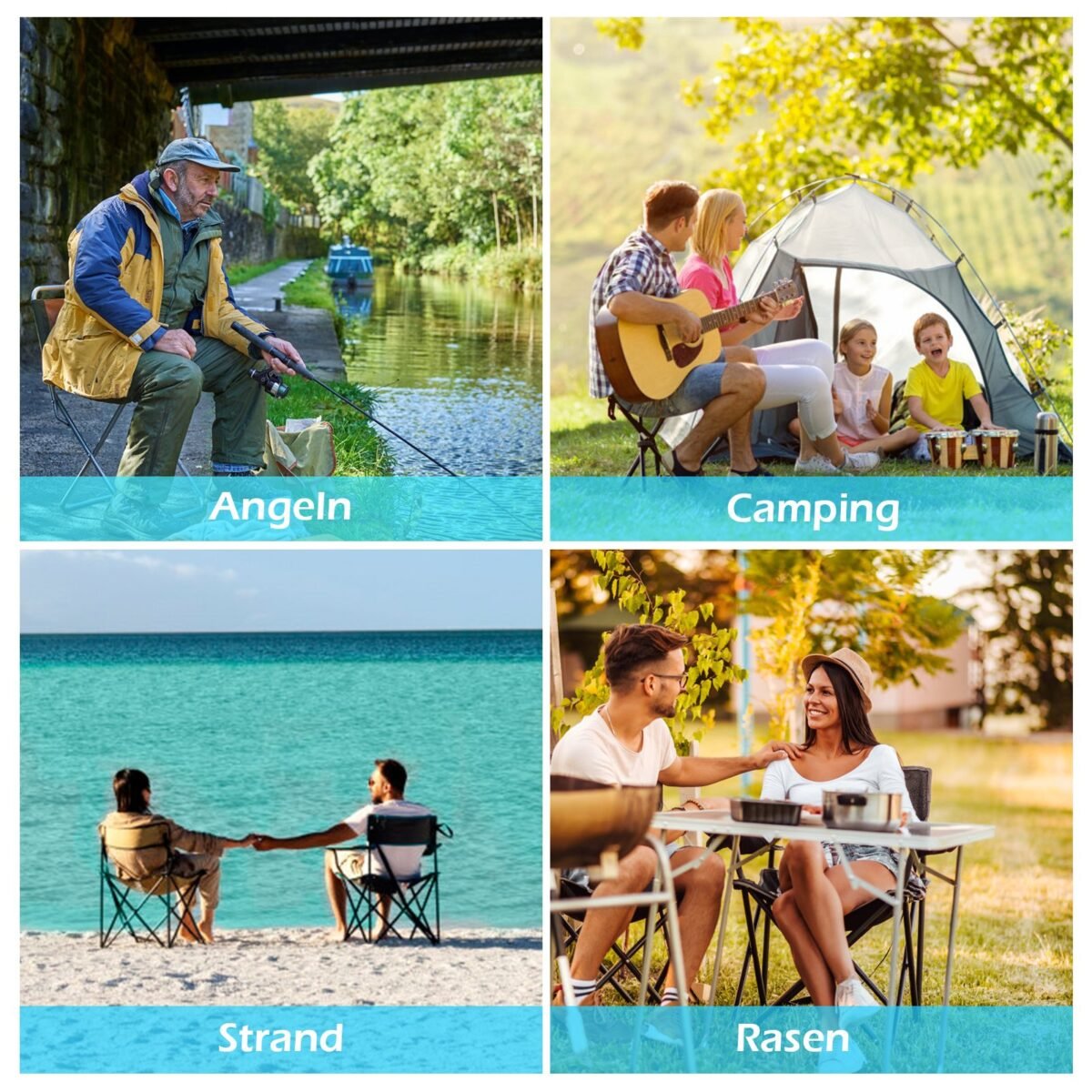 Sulankstoma lauko kėdė su stogeliu (Mėlyna)