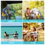 Sulankstoma lauko kėdė su stogeliu (Mėlyna)