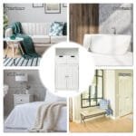 Aukšta vonios spintelė su reguliuojama lentyna (Balta)