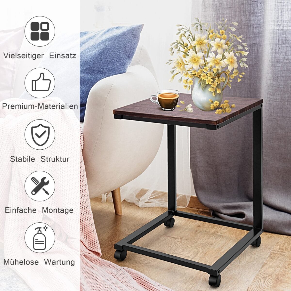 Stalas su ratukais ir stalčiumi (Ruda)