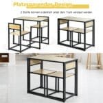 Valgomojo komplektas su stalu ir dviem kėdėmis (Natūrali)