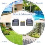 Lauko baldų komplektas iš poliratano (Pilka)