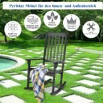 Medinis lauko supamas krėslas 71 x 84 x 116 cm (Juoda)