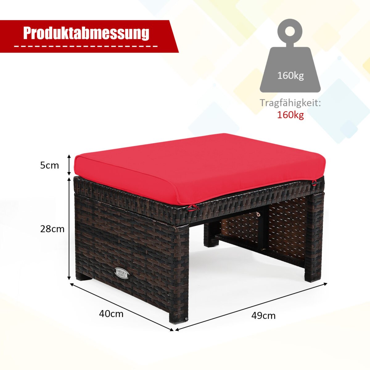 Sodo osmanai su pagalvėlėmis 2 vnt (Raudona)