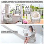 Pakabinamos kėdės-sūpynės sėdynė su kutais (Pilka)