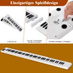 Nešiojama skaitmeninė klaviatūra su 88 klavišais ir integruotais garsiakalbiais (Balta)