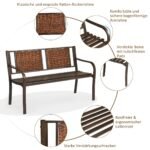 Tvirtas lauko suolas su plieniniu rėmu (Bronzinė)