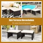 Lauko pufas su minkšta pagalve (Balta)