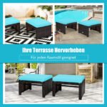 Lauko osomankos su pagalvėmis sintetinio rotango 49 x 40 x 33 cm (Žalia)