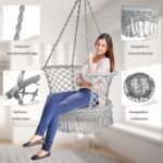 Pakabinamos kėdės-sūpynės sėdynė su kutais (Pilka)