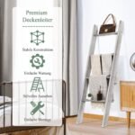 Medinės keturių pakopų kopėčios-lentyna (Pilka)